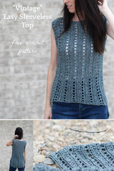 vintage easy crochet sleeveless top pattern mama   stitch