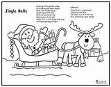 Coloring Jingle Bells Lyrics Santa Sleigh Song Print Pages Kids Printable Bell Reindeer Color Worksheets Sing Choose Board Music Kindergarten sketch template