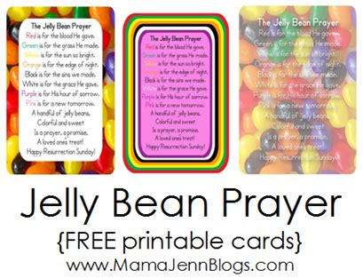 jelly bean prayer  printable cards