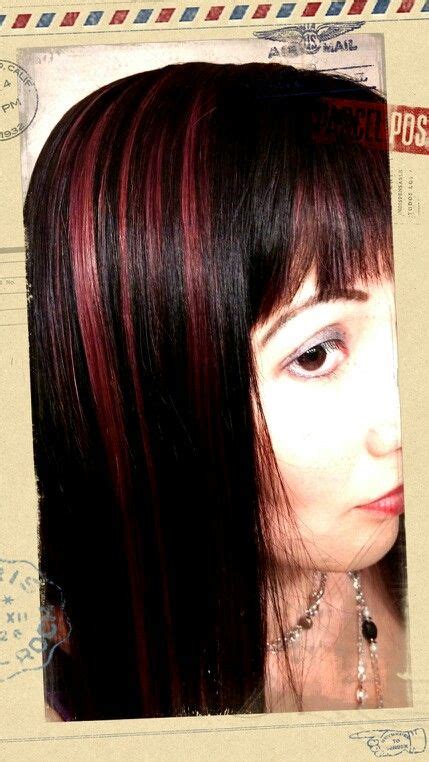 deep red violet highlights done with keune color red violet highlights violet highlights color