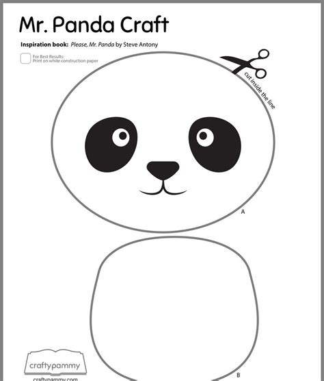 panda template printable