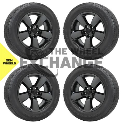 dodge ram  truck black chrome wheels tires factory oem set    picclick