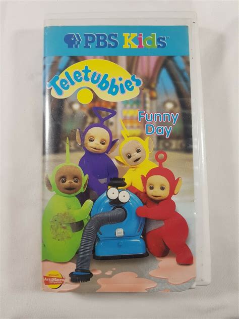 pbs kids teletubbies funny day vhs   clam shell etsy