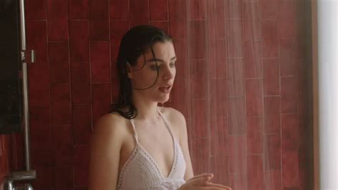 sexy brunette beauty taking shower stock footage video 100 royalty