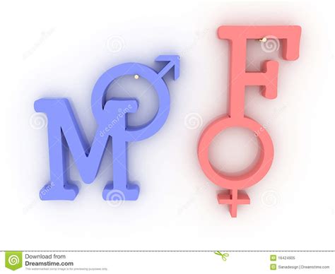 symbols of male and female pink and blue 3d stock