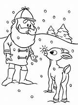 Rudolph Reindeer Nosed Printable Kids Elves Coloringfolder Abominable sketch template