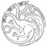 Game Coloring Pages Dragon Thrones Colouring Book Drawings Adult Tattoo Dragons Books Games Printable Ausmalbilder Sketch Tagaryen House Tatouage Targaryen sketch template