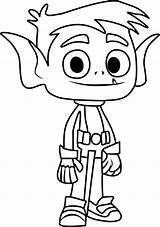 Titans Teen Coloring Pages Beast Boy Kids sketch template