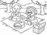 Picnic Coloring Pages Family Drawing Scene Table Teddy Color Printable Netart Getdrawings Paintingvalley Drawings sketch template