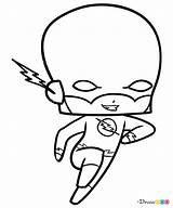 Chibi Flash Superheroes Draw Coloring Pages Drawdoo Superhero Cartoon Drawing Kids sketch template