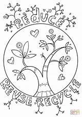 Coloring Recycle Pages Reuse Reduce Doodle Printable Drawing Dot sketch template