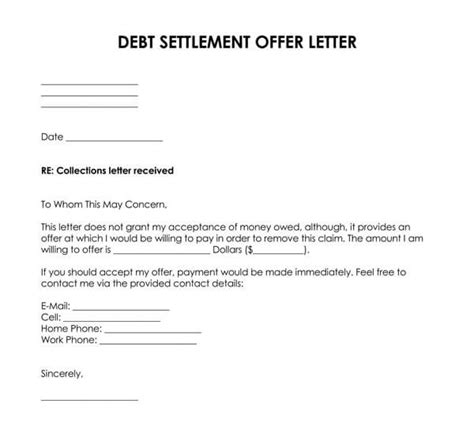 medical bill settlement letter template