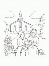 Church Coloring Pages Children Easter Going Reading Library Family Lds Scriptures Line Color Families Sitting Printable Primary Together Popular Woman sketch template