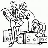 Coloring Traveling Family Sheet Kids sketch template