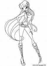Winx Stella Coloring Pages Season Club Disco Print Layla Printable Drawing Color sketch template