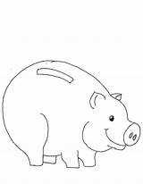 Coloring Piggy Bank sketch template