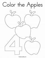 Apples Coloring Color Pages Number Print Four Noodle Twistynoodle Built California Usa Twisty sketch template