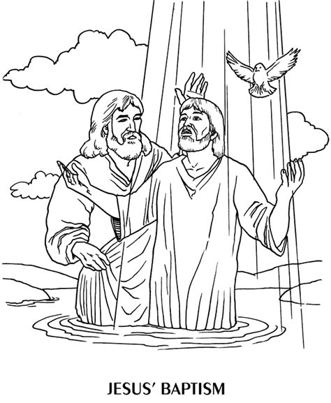 baptism  jesus wph coloring page sermonskids