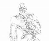 Noob Saibot Mortal Coloring Pages Cybor Kombat Combat sketch template