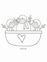 Snowman Snowmen Bowl Coloring Template Printable Flakes Choose Board Pages Northpolechristmas sketch template