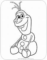 Coloring Frozen Olaf Pages Disneyclips Disney Sitting Down sketch template