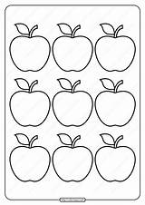 Apple Coloring Outline Printable Simple Template Pages sketch template