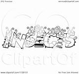Insects Letters Clipart Cartoon Bug Spelling Coloring Outlined Vector Thoman Cory Royalty sketch template
