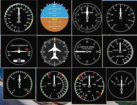 generic analog gauges aviation training aviation airplane aircraft