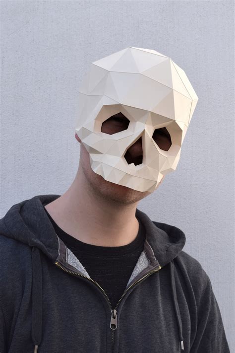 papercraft skull mask template