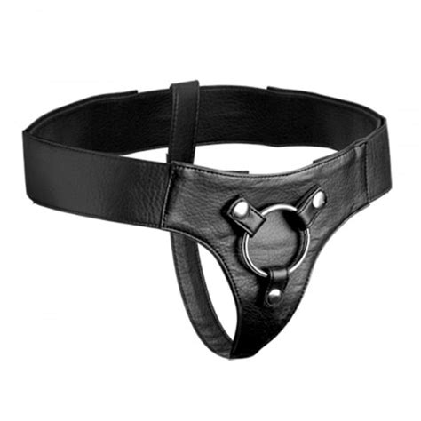 Domina Wide Band Strap On Harness For Dildo Pegging U Faux Leather Fits