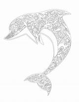 Dolphin Tiere Colouring Ausmalbilder Dolphins Ausmalen Malvorlagen Zentangle Erwachsene Buch Grown sketch template