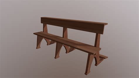 church bench download free 3d model by ryoce [64d38ed] sketchfab