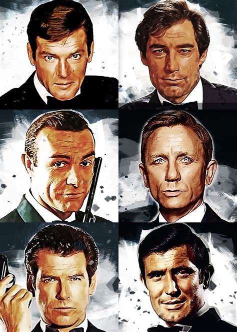 James Bond 007 Portraits Poster By Fasata Design Displate James