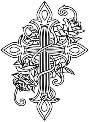 cross  roses coloring pages pinterest