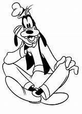 Goofy Coloring Sitting Cartoon Disney Drawing Drawings Netart Pages Colouring Character Color Characters Getdrawings sketch template