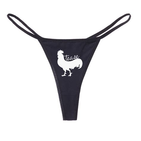 Cock Tease Bird Pun Funny Womens Cotton Thong Bikini