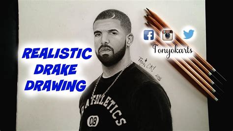 realistic portrait drawing  drake  youtube