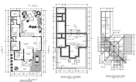 bungalow plans  detail dimension  dwg file cadbull