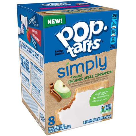 pop tarts simply frosted apple cinnamon  toaster pastries  gmo