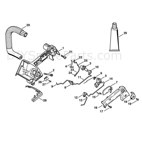 stihl  chainsaw  parts diagram handle housing