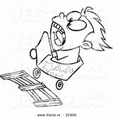 Roller Coaster Boy Vector Cartoon Screaming Outlined Coloring Leishman Ron Royalty sketch template