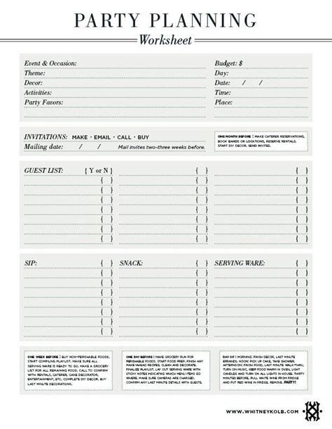 party planning worksheet event planning worksheet party planning