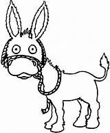 Coloring Donkey Pages Coloringpagesabc sketch template