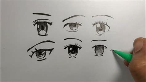 6 cara menggambar mata anime 6 ways to draw anime eyes youtube