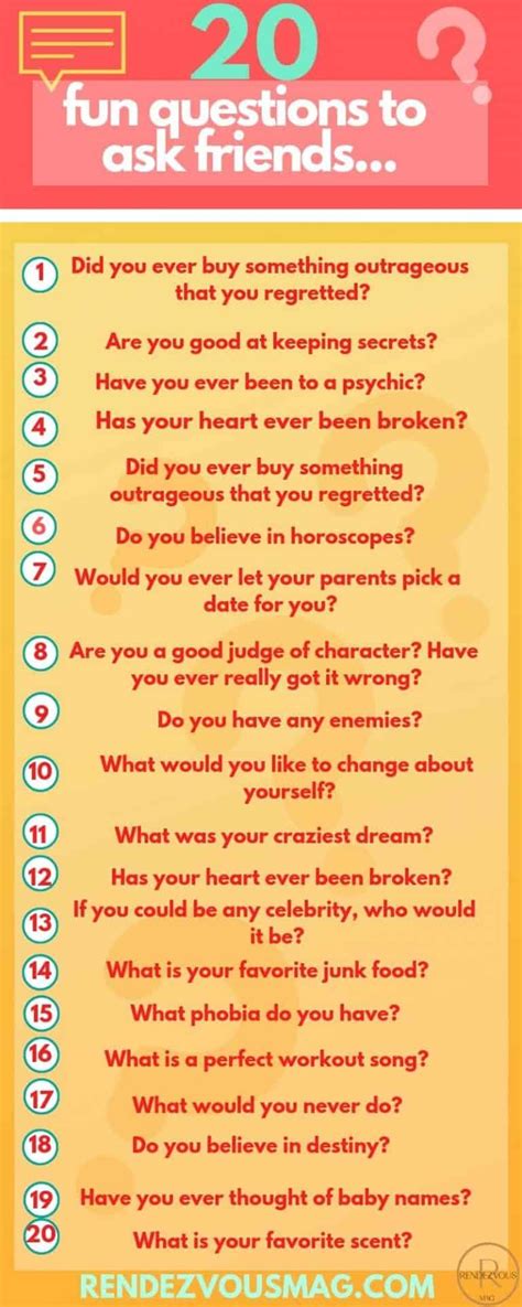 20 fun questions to ask friends infographic fun questions to ask