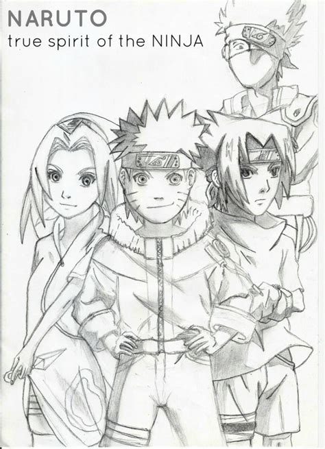 Team 7 Naruto Sasuke Sakura Kakashi Manga By