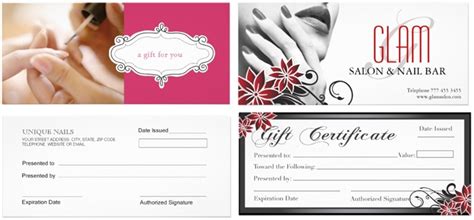 nail gift certificate template   templates