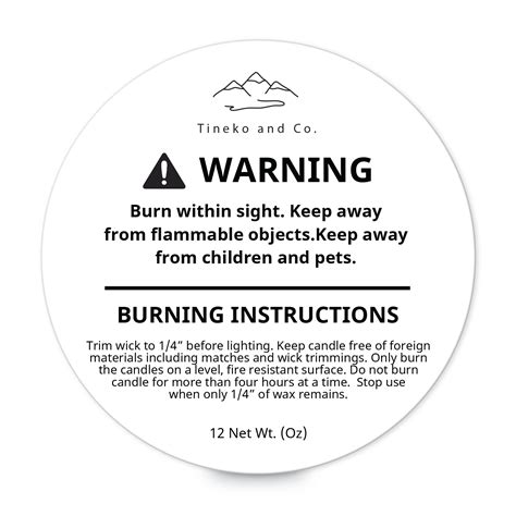 candle warning labels safety labels printable custom labels