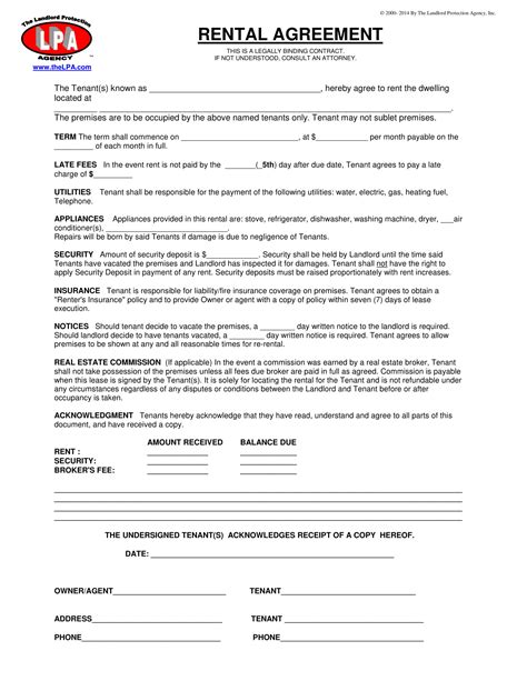 sample letter  rental agreement