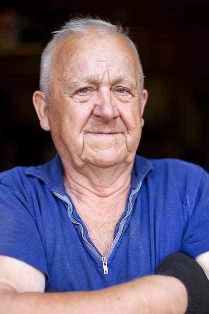 Premium Photo Portrait Of An Elderly Grayhaired Man Man In Eighty Years